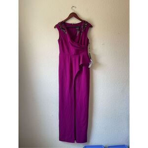 Adrianna Papell‎ Women's Embellished Peplum Gown size 4